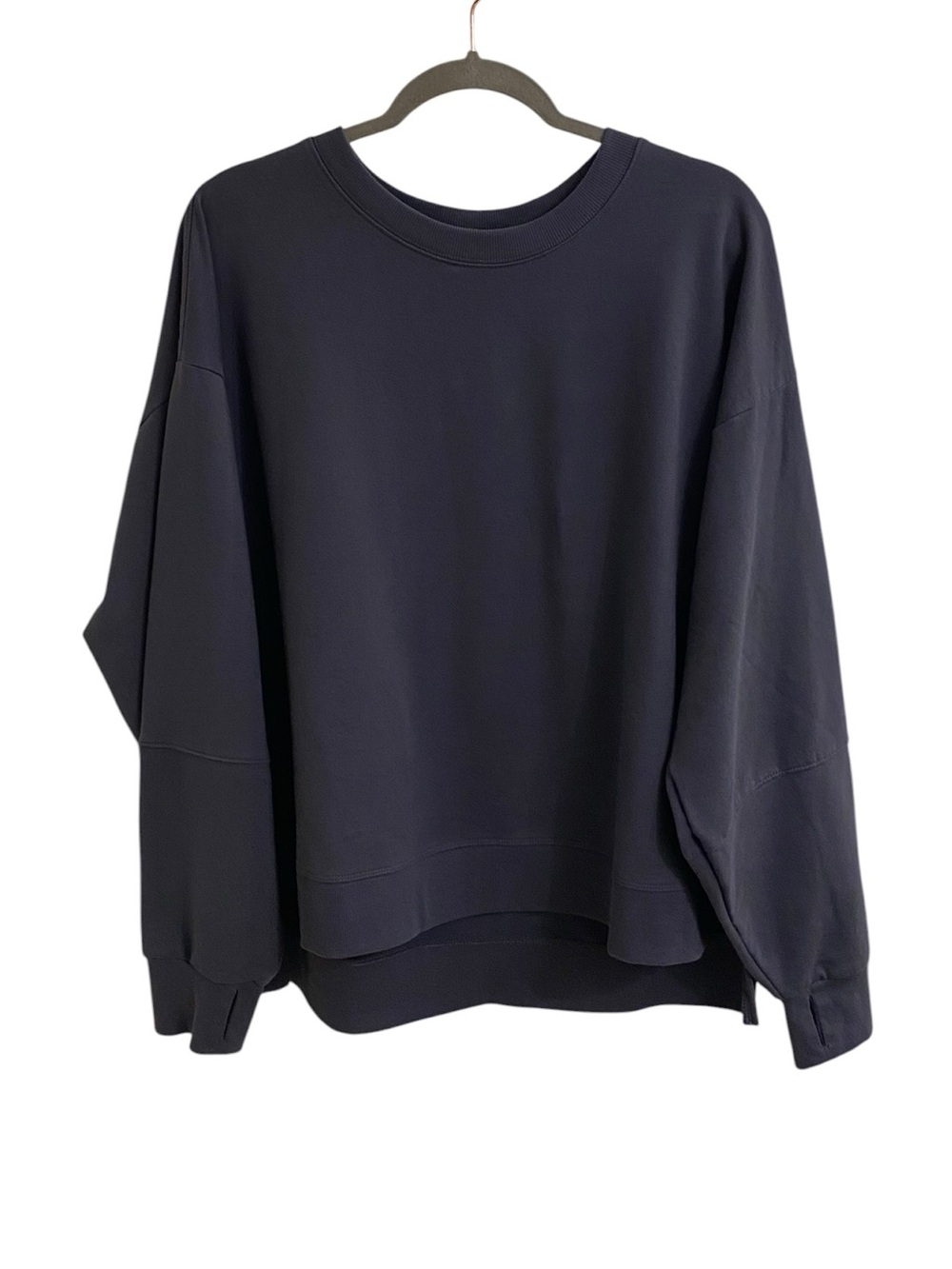 ALL IN MOTION SLATE BLUE OVERSIZED TERRYCLOTH SWEATSHIRT THUMBHOLES BOXY SIZE XL - Picture 2 of 16